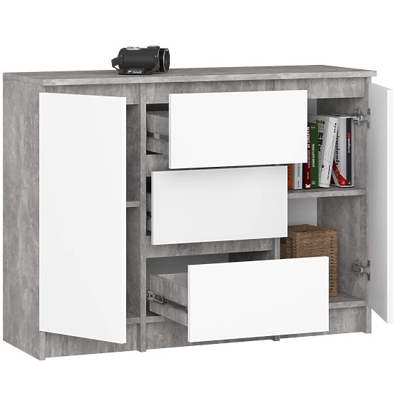 Dresser K100 2D 3SZ Concrete / White