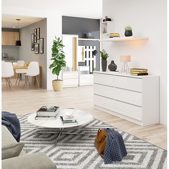 DRESSER K140 6DR CLP PK WHITE GLOSS