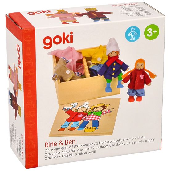Dressing wooden dolls
