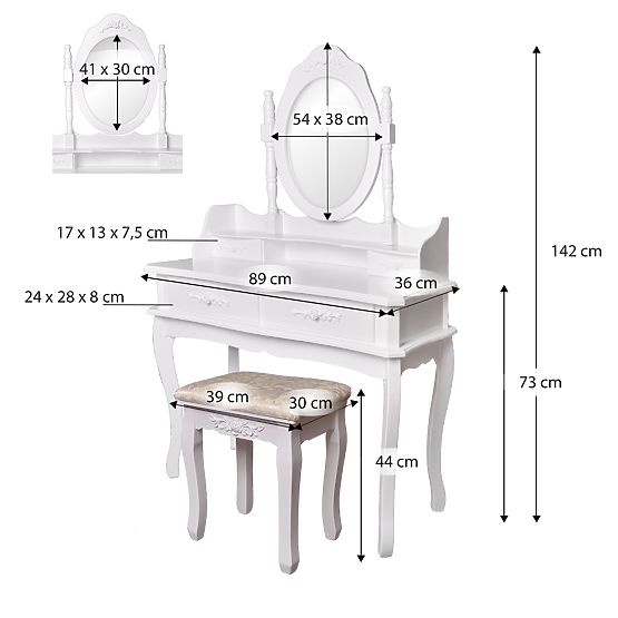 Dressing table with stool Lena