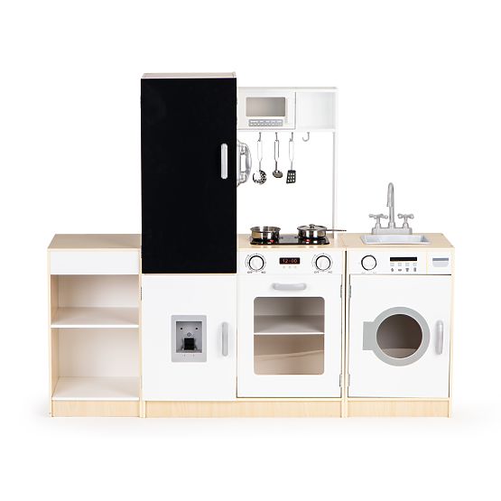 Wooden Kitchen for Children Separate Segments XXL Blackboard + LED ECOTOYS