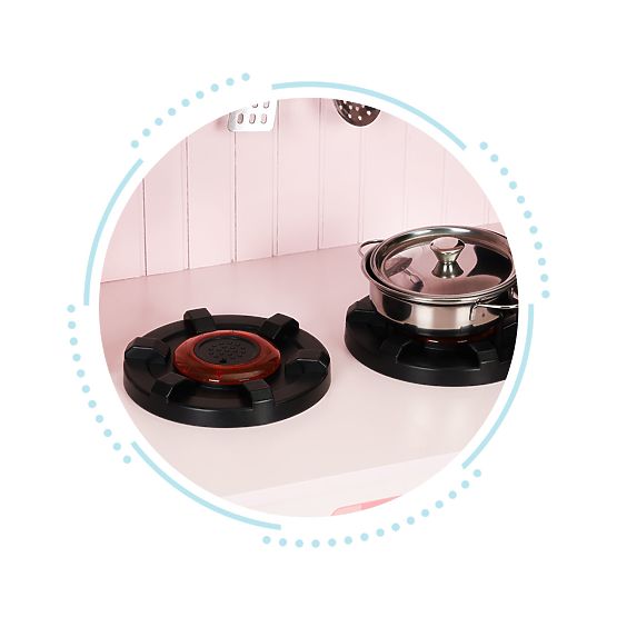 Wooden Kitchen for Children Oven Burners Microwave Accessories ECOTOYS