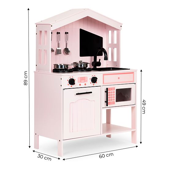 Wooden Kitchen for Children Oven Burners Microwave Accessories ECOTOYS