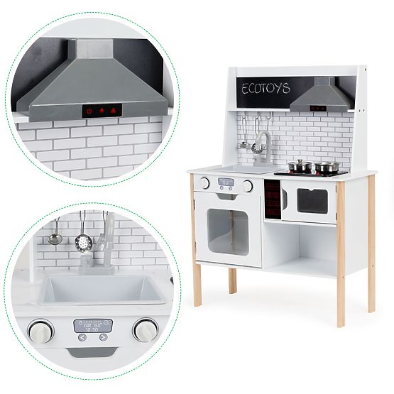 Wooden Kitchen for Children + Sounds and Lights ECOTOYS
