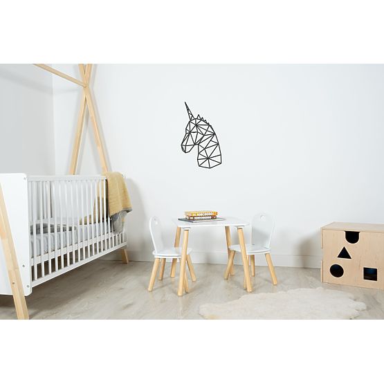 Wooden geometric painting - Unicorn - different colors Color: black
