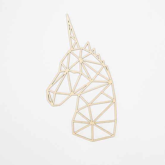 Wooden geometric painting - Unicorn - different colors Color: natural