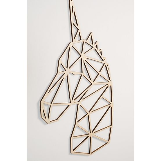 Wooden geometric painting - Unicorn - different colors Color: natural