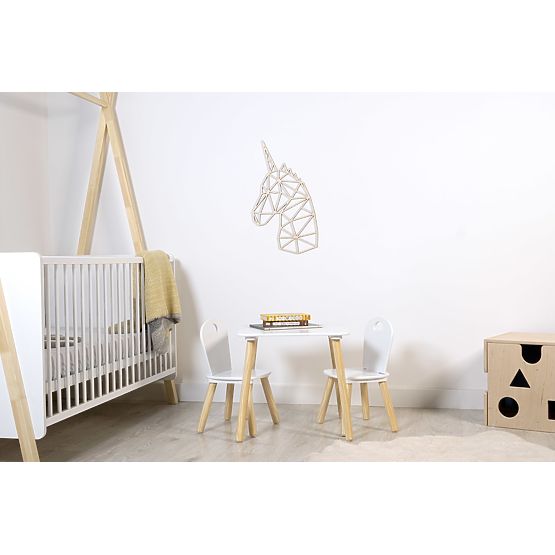 Wooden geometric painting - Unicorn - different colors Color: natural