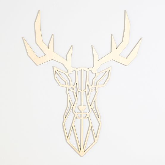 Wooden geometric painting - Deer 1 - different colors Color: natural