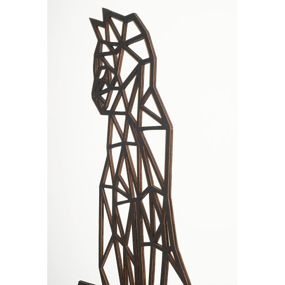 Wooden geometric painting - Cat - different colors Color: black