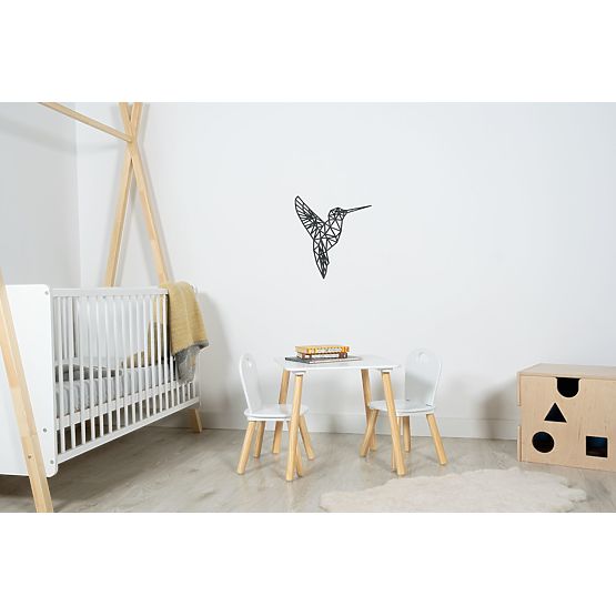 Wooden geometric painting - Hummingbird - different colors Color: black