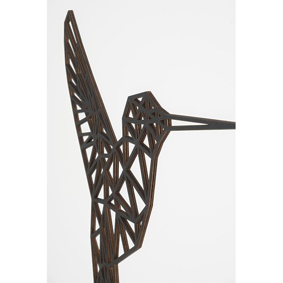Wooden geometric painting - Hummingbird - different colors Color: black