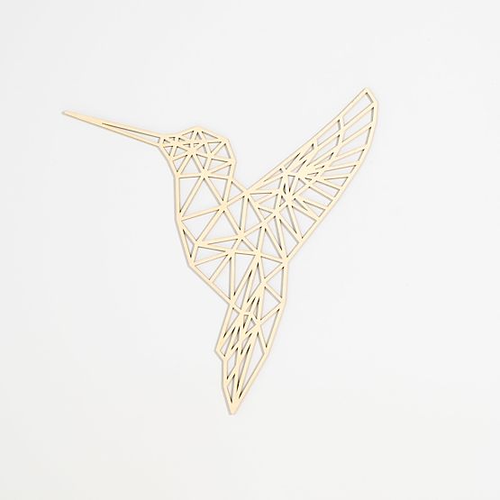 Wooden geometric painting - Hummingbird - different colors Color: natural