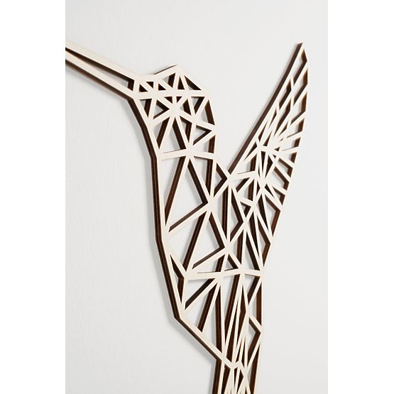 Wooden geometric painting - Hummingbird - different colors Color: natural