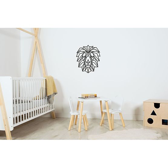 Wooden geometric painting - Lion - different colors Color: black