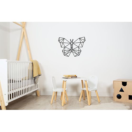 Wooden geometric painting - Butterfly - different colors Color: black