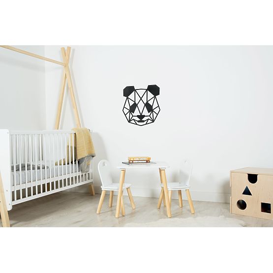 Wooden geometric painting - Panda - different colors Color: black