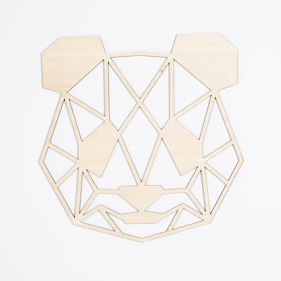 Wooden geometric painting - Panda - different colors Color: natural