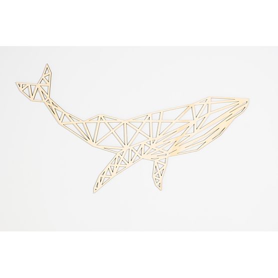 Wooden geometric painting - Whale - different colors Color: natural