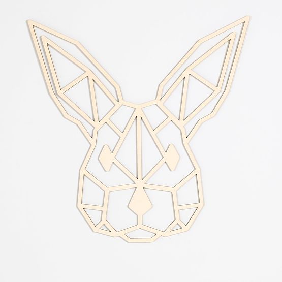 Wooden geometric painting - Hare - different colors Color: natural