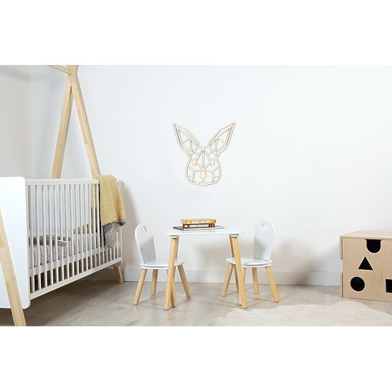 Wooden geometric painting - Hare - different colors Color: natural