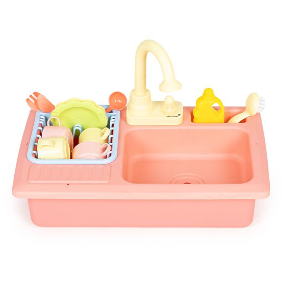 Sink with Water-Filled Faucet 12 Accessories Toy for Children