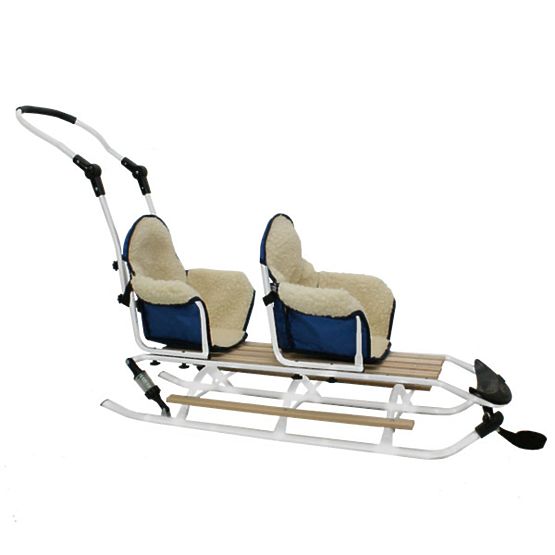 Duo Children's Sledge for Twins - White