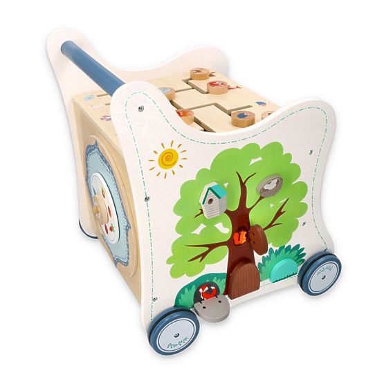Educational wooden walker