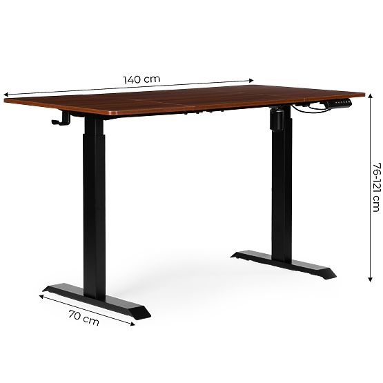 Electric Adjustable Desk 140x70 cm, Height Adjustable 76-121 cm ModernHome