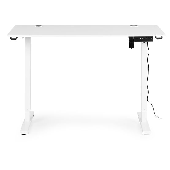 Electric Height Adjustable Desk 120x60 cm, Height 72-117 cm, White ModernHome