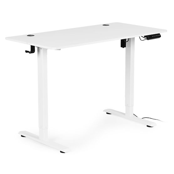 Electric Height Adjustable Desk 120x60 cm, Height 72-117 cm, White ModernHome
