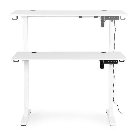 Electric Height Adjustable Desk 120x60 cm, Height 72-117 cm, White ModernHome