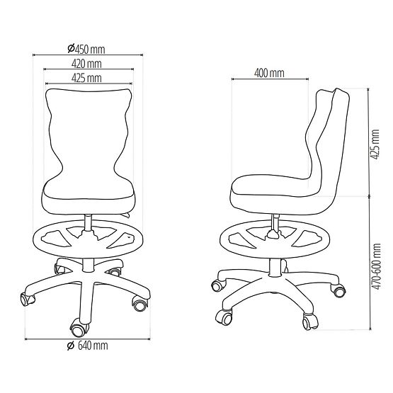 Ergonomic Desk Chair Adjustable for Height 159-188 cm - Grey