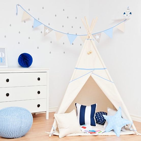 Fabric garland - celestial blue