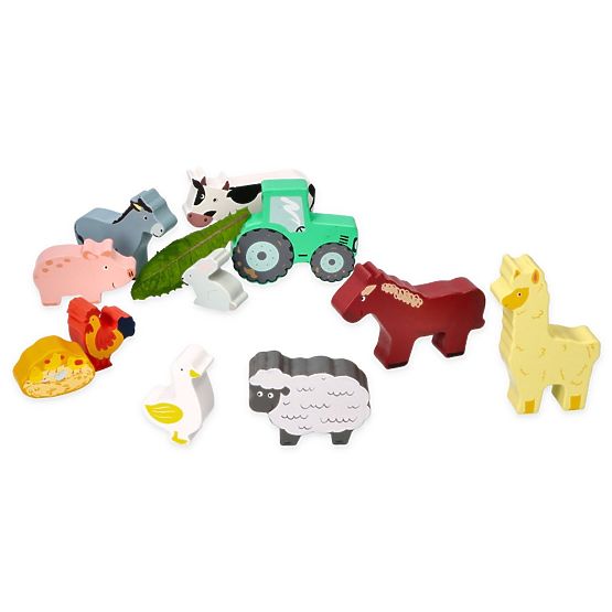 Farm Animal Set in a Wooden Box