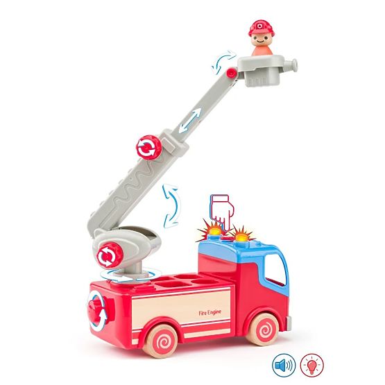 Fire Truck with Rotating Ladder and Platform Woody
