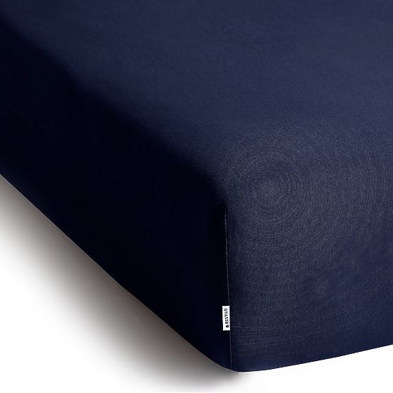 Fitted Sheet AMBER Navy Blue Classic Style Jersey Material 220-240x220 DecoKing