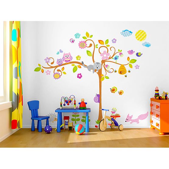 Floral tree with little animal