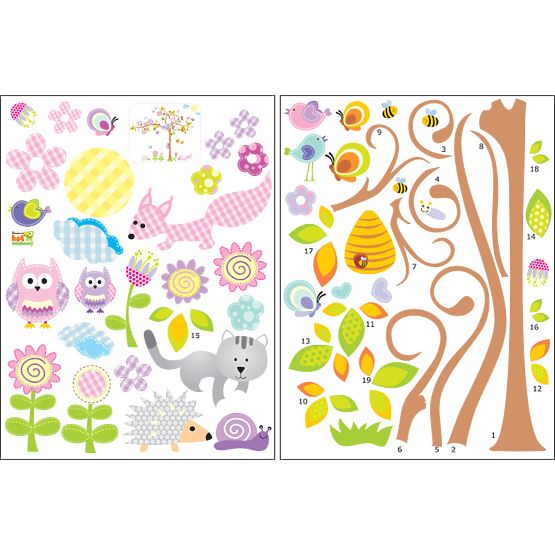 Floral tree with little animal