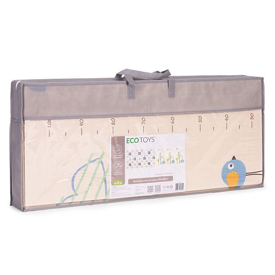 Foam Mat for Children 200x180 cm Educational Double-Sided Folding Growth Chart Alphabet ECOTOYS