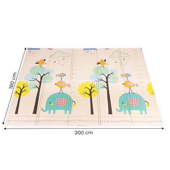 Foam Mat for Children 200x180 cm Educational Double-Sided Folding Growth Chart Alphabet ECOTOYS