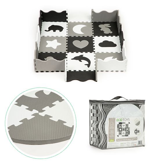 Foam Mat with Puzzle Fence Dry Pool 25pcs ECOTOYS