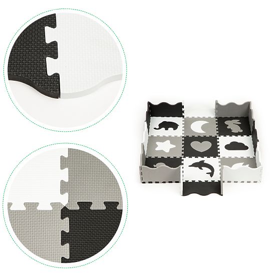 Foam Mat with Puzzle Fence Dry Pool 25pcs ECOTOYS