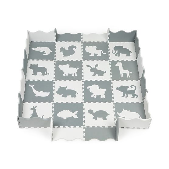 Foam pad - gray-white puzzle