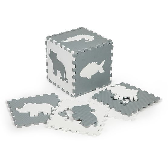Foam pad - gray-white puzzle