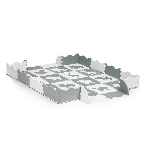 Foam pad - gray-white puzzle