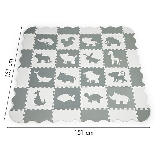 Foam pad - gray-white puzzle