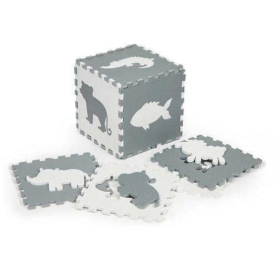 Foam pad - gray-white puzzle