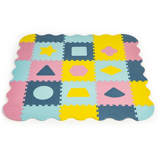 Foam mat - puzzle in pastel colors