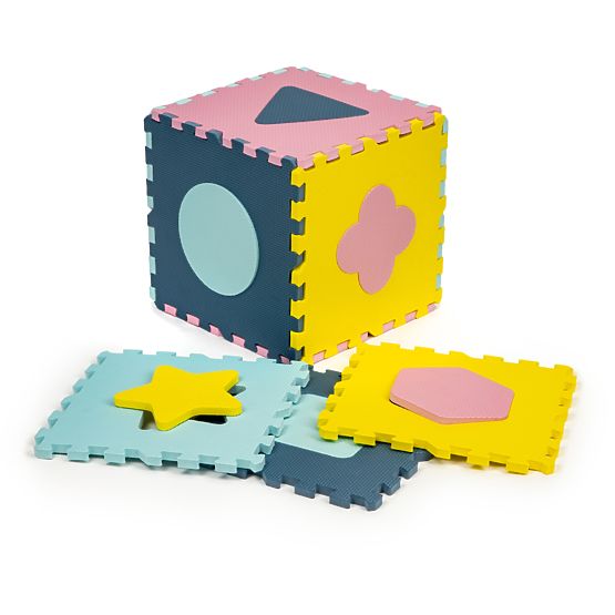 Foam mat - puzzle in pastel colors